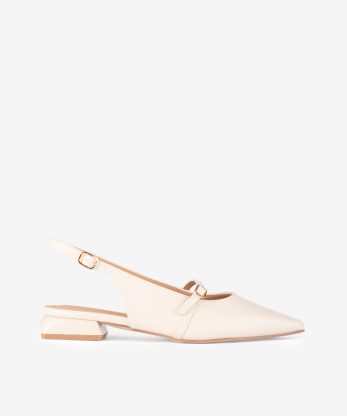 SAPATO SLING BACK MARY JANE DE TACÃO RASO COM FORMA PONTIAGUDA