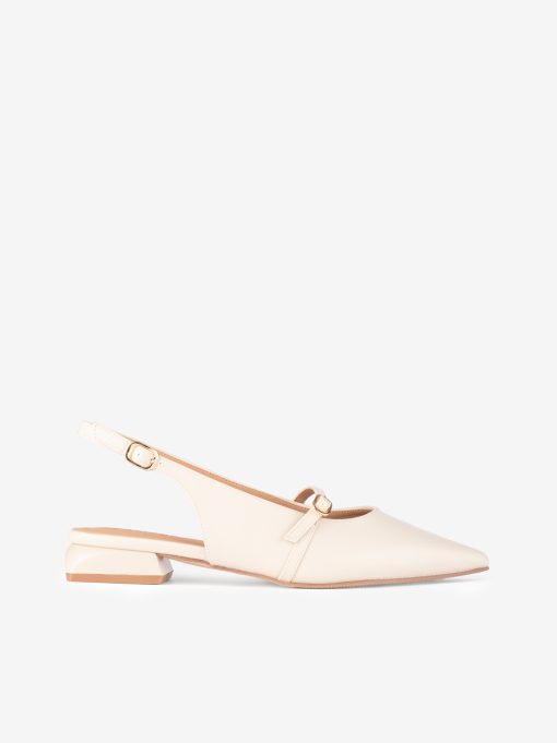 SAPATO SLING BACK MARY JANE DE TACÃO RASO COM FORMA PONTIAGUDA