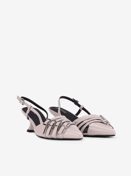SAPATO SLING BACK EM VERNIZ DE SALTO COM FORMA PONTIAGUDA - Image 2
