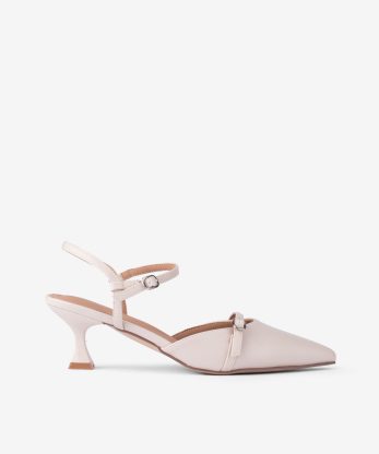 SAPATO SLING BACK MARY JANE DE SALTO COM FORMA PONTIAGUDA