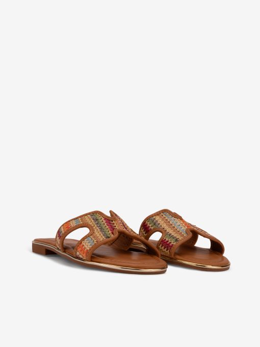 SANDÁLIA EM RÁFIA MULTICOLOR COM DETALHE METÁLICO - Image 2