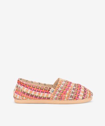 ALPERCATA EM RÁFIA ESTAMPADA MULTICOLOR DE ELÁSTICO