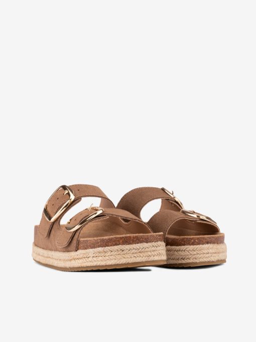 ROPE PLATFORM FLIP FLOPS IN SUEDE CROUTE WITH ANATOMICAL INSOLE AND PIECE WITH DOUBLE METAL BUCKLE - Image 6