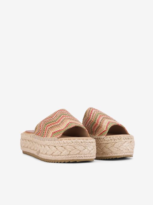 SANDÁLIA MULE EM RÁFIA MULTICOLOR COM SOLA PLATAFORMA DE CORDA - Image 2