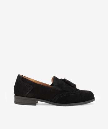 SAPATO LOAFER EM CROUTE CAMURÇA - PRETO, 39