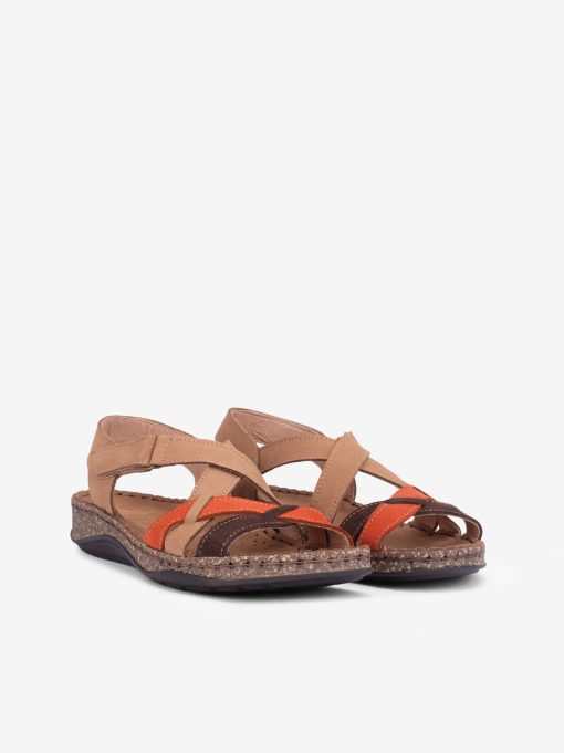 SANDÁLIA EM PELE NOBUCK COMBINADA DE VELCRO COM SOLA CONFORTO - Image 2