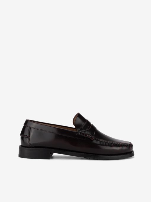 SAPATO PENNY LOAFER TOSCANINI EM PELE POLIDA COM SOLA DE COURO