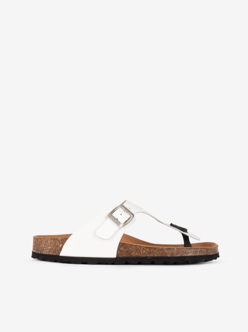 CHINELO DE DEDO EM PELE INDIGO BAY COM FIVELA E PALMILHA BIO