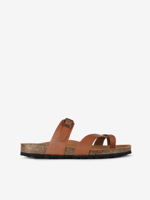 CHINELO INDIGO BAY DE DEDO COM PEÇA DE FIVELA EM PELE COM PALMILHA BIO