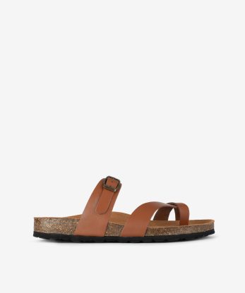 CHINELO INDIGO BAY DE DEDO COM PEÇA DE FIVELA EM PELE COM PALMILHA BIO