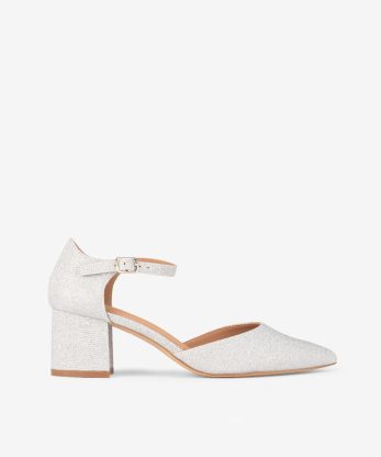 SAPATO PUMP DE TACÃO ABERTO LATERAL COM FIVELA