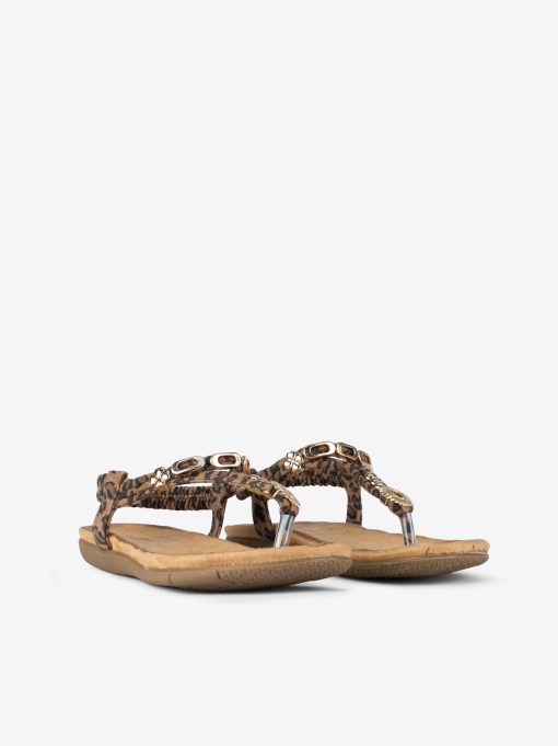 SANDÁLIA ESTAMPADA LEOPARDO DE ELÁSTICO COM APLICAÇÕES EM PALMILHA CONFORTO - Image 2