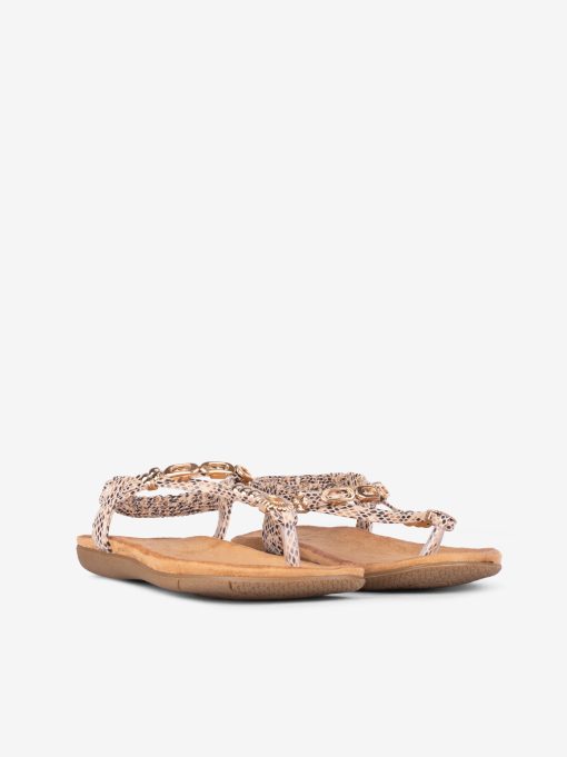 SANDÁLIA ESTAMPADA SNAKE DE ELÁSTICO COM APLICAÇÕES EM PALMILHA CONFORTO - Image 2