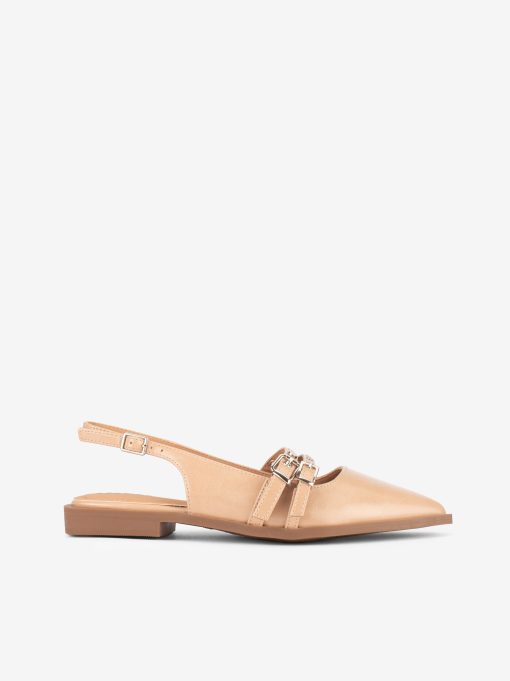 SAPATO RASO SLING BACK MARY JANE COM FORMA PONTIAGUDA