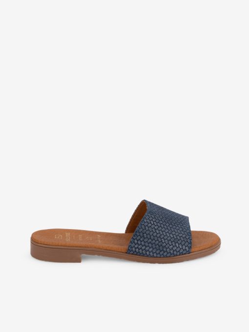 SANDÁLIA MULE RASA EM CROUTE CAMURÇA ESTAMPADO