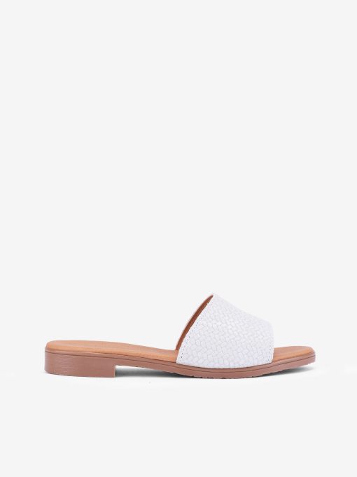 SANDÁLIA MULE RASA EM CROUTE CAMURÇA ESTAMPADO - Image 3