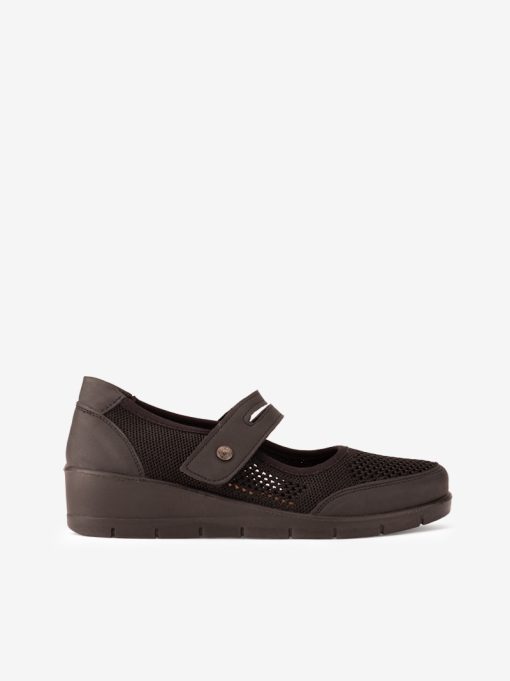 SAPATO MARY JANE DE VELCRO COMBINADO COM MESH EM SOLA DE CUNHA CONFORTO - Image 3