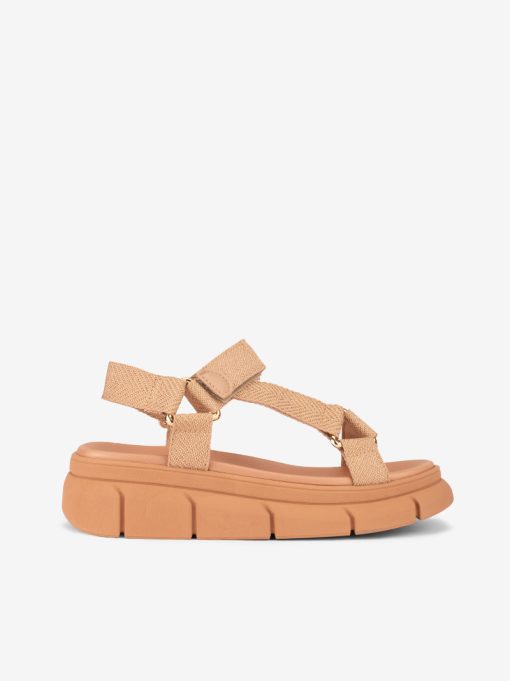 SANDÁLIA SEASIDE X BEIRA RIO ASSIMÉTRICA DE VELCRO COM SOLA CHUNKY PLATFORM