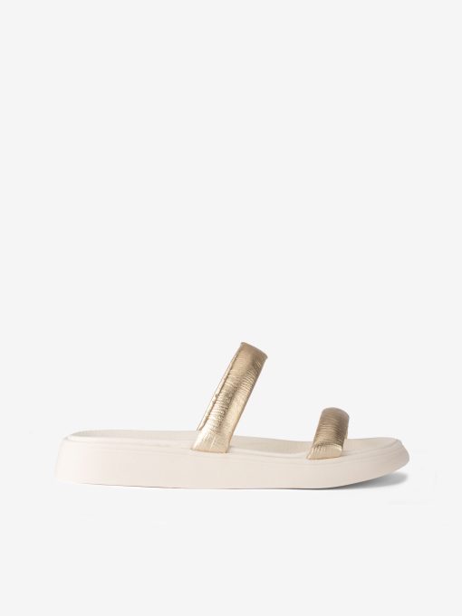 SANDALS WITH METALLIC TUBULAR STRAPS ON ANATOMICAL INSOLE