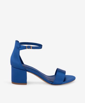 SANDÁLIA EM CAMURÇA E TIRA AJUSTAVEL DE SALTO - AZUL, 39