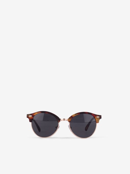 ÓCULOS DE SOL REDONDOS COM SOFISTICADA COMBINAÇÃO DE MATERIAIS EM POLICARBONATO E METAL COM LENTES UV400