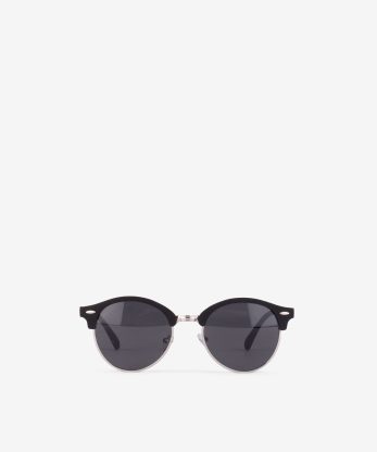 ÓCULOS DE SOL REDONDOS COM SOFISTICADA COMBINAÇÃO DE MATERIAIS EM POLICARBONATO E METAL COM LENTES UV400