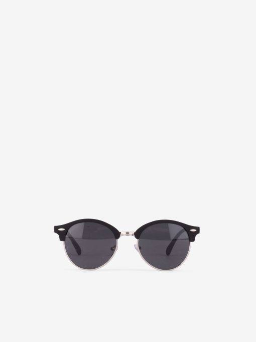 ÓCULOS DE SOL REDONDOS COM SOFISTICADA COMBINAÇÃO DE MATERIAIS EM POLICARBONATO E METAL COM LENTES UV400