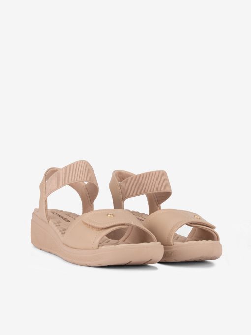 SANDÁLIA DE ELÁSTICO COM PEÇA FRONTAL DE VELCRO EM SOLA DE CUNHA CONFORTO - Image 2