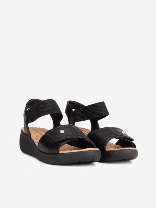 SANDÁLIA DE ELÁSTICO COM PEÇA FRONTAL DE VELCRO EM SOLA DE CUNHA CONFORTO - Image 4