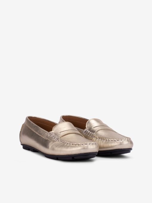 SAPATO MOCASSIN EM PELE METALIZADA COM COSTURAS HANDMADE - Image 2