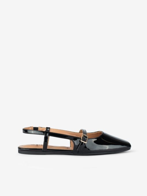 SAPATO RASO SLING BACK EM VERNIZ COM FORMA QUADRADA - Image 3