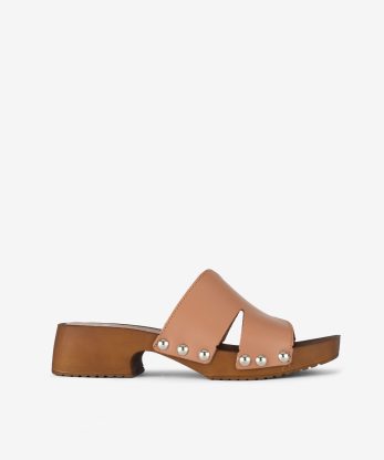 SANDÁLIA MULE EM PELE