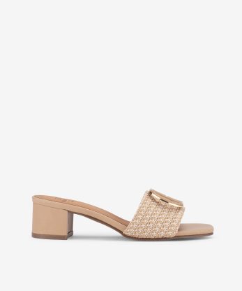 SANDÁLIA MULE DE TACÃO COM APLICAÇÃO