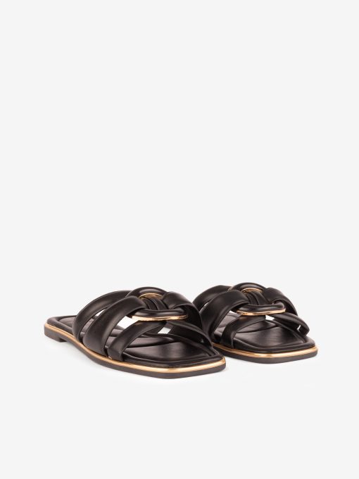 SANDÁLIA MULE RASA ESTAMPADA DE FORMA QUADRADA COM APLICAÇÃO - Image 2