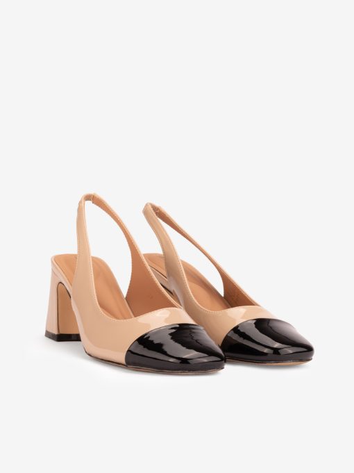 SAPATO SLING BACK DE TACÃO COMBINADO COM CAP TOE - Image 2