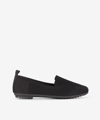 SAPATO LOAFER EM TECIDO MESH COM SOLA FLEX - PRETO, 38