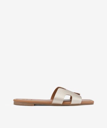 SANDÁLIA MULE ESTAMPADA COM FORMA QUADRADA
