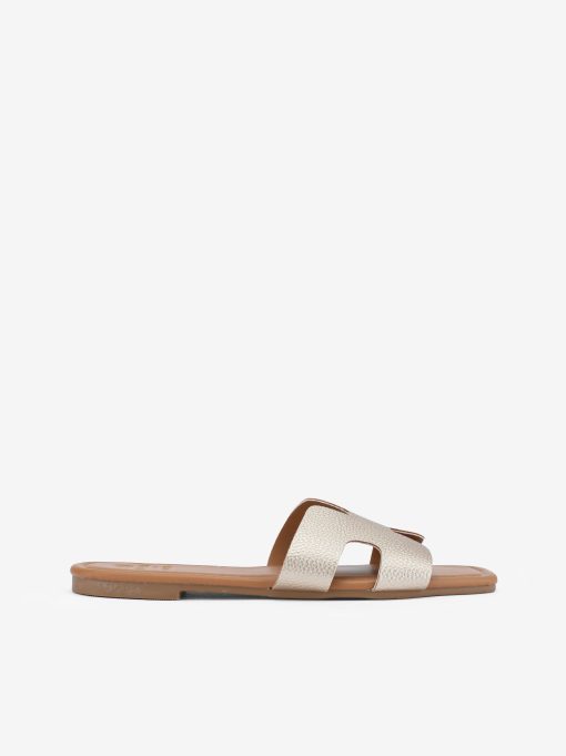 SANDÁLIA MULE ESTAMPADA COM FORMA QUADRADA