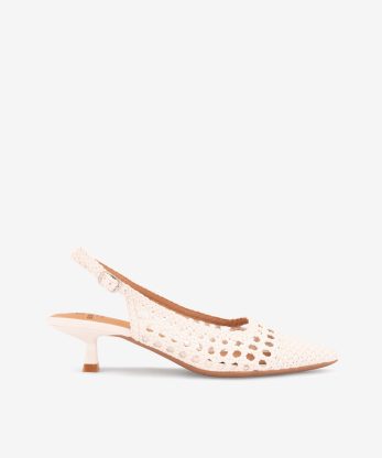 SAPATO PUMP SLING BACK ENTRANÇADO DE SALTO