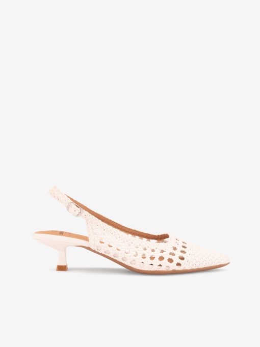 SAPATO PUMP SLING BACK ENTRANÇADO DE SALTO