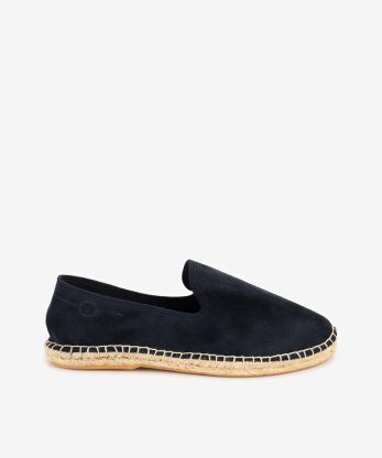 ESPADRILLE EM CROUTE CAMURÇA COM SOLA DE CORDA COM COSTURA