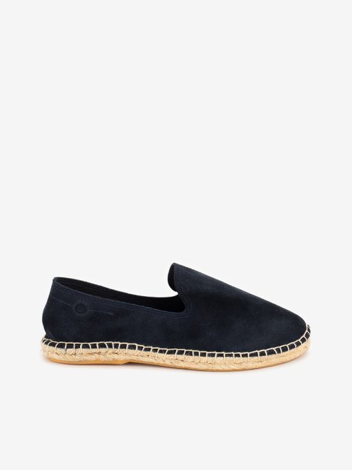 ESPADRILLE EM CROUTE CAMURÇA COM SOLA DE CORDA COM COSTURA