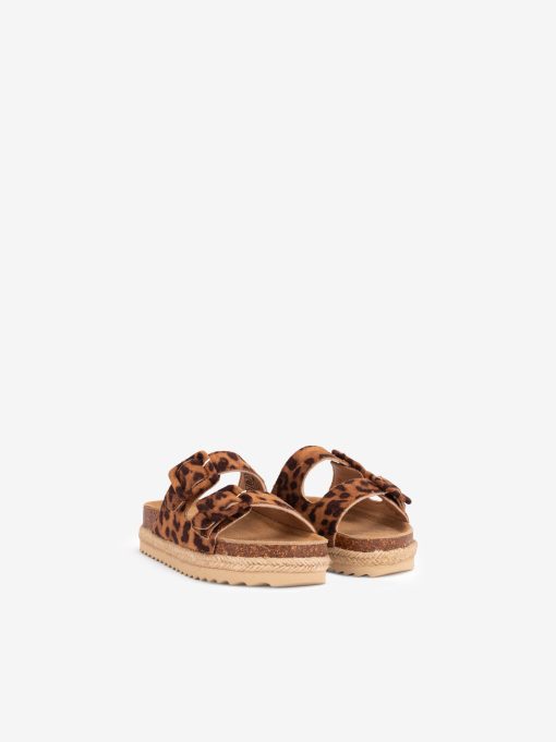 SANDÁLIA BIO DE DUPLA FIVELA ESTAMPADA LEOPARDO COM SOLA PLATAFORMA DE CORDA - Image 2