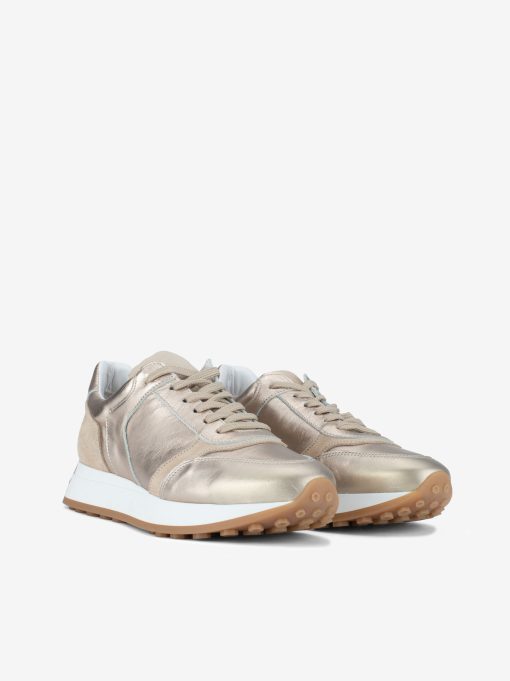 SAPATILHA MULTIPEÇA COMBINADA EM PELE METALIZADA DE ATACADOR COM SOLA ESTILO RETRO RUNNING - Image 2