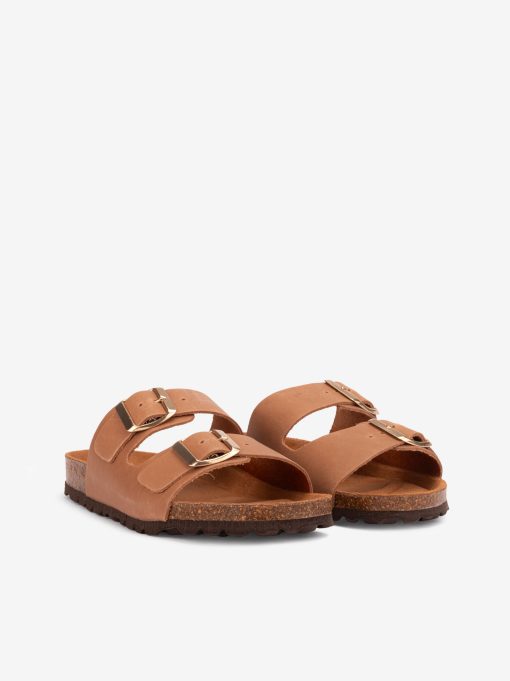 CHINELO DE DUPLA FIVELA METÁLICA EM PELE VINTAGE COM PALMILHA BIO - Image 2