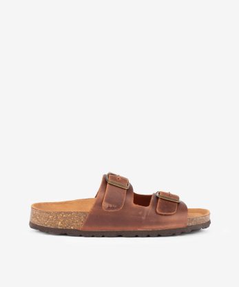 CHINELO INDIGO BAY  EM PELE VINTAGE COM DUPLA FIVELA E PALMILHA BIO