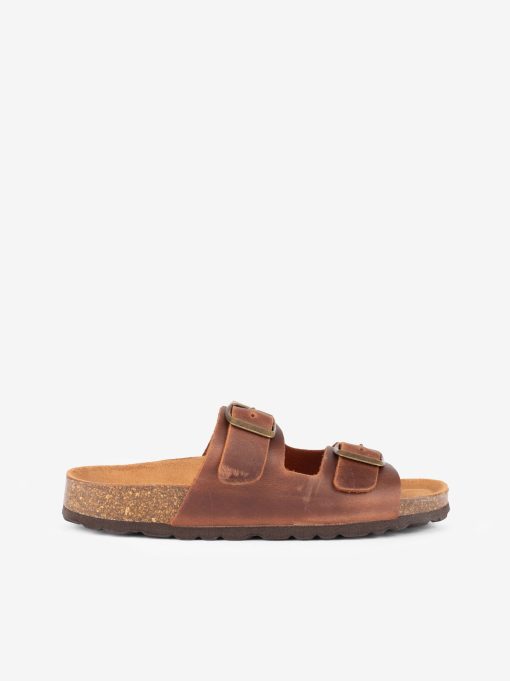 CHINELO INDIGO BAY  EM PELE VINTAGE COM DUPLA FIVELA E PALMILHA BIO