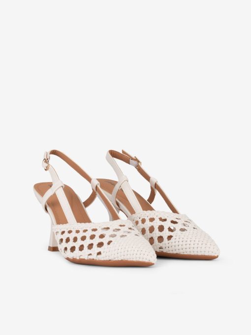 SAPATO SLING BACK DE SALTO COM PEÇA ENTRANÇADA EM FORMA PONTIAGUDA - Image 2