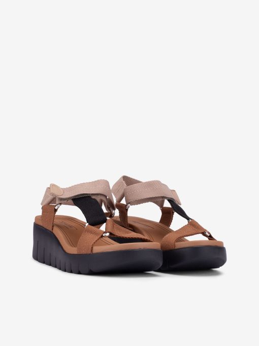 SANDÁLIA ASSIMÉTRICA COM FITAS DE VELCRO EM SOLA DE CUNHA - Image 4