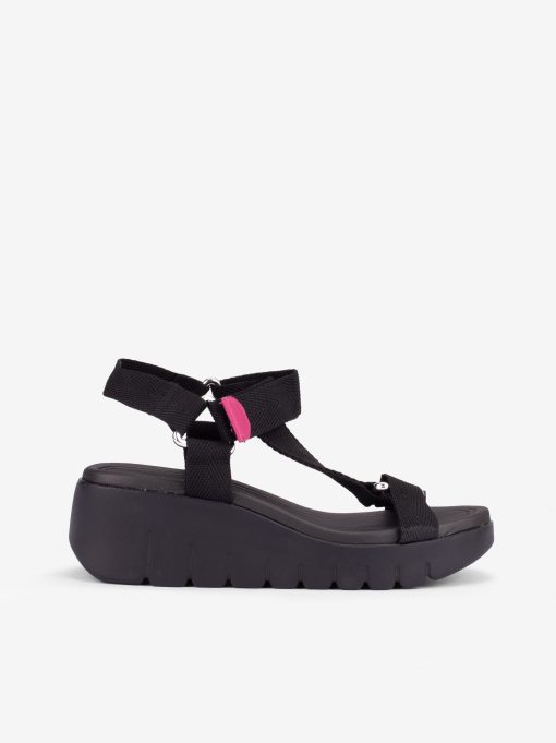 SANDÁLIA ASSIMÉTRICA COM FITAS DE VELCRO EM SOLA DE CUNHA - Image 5